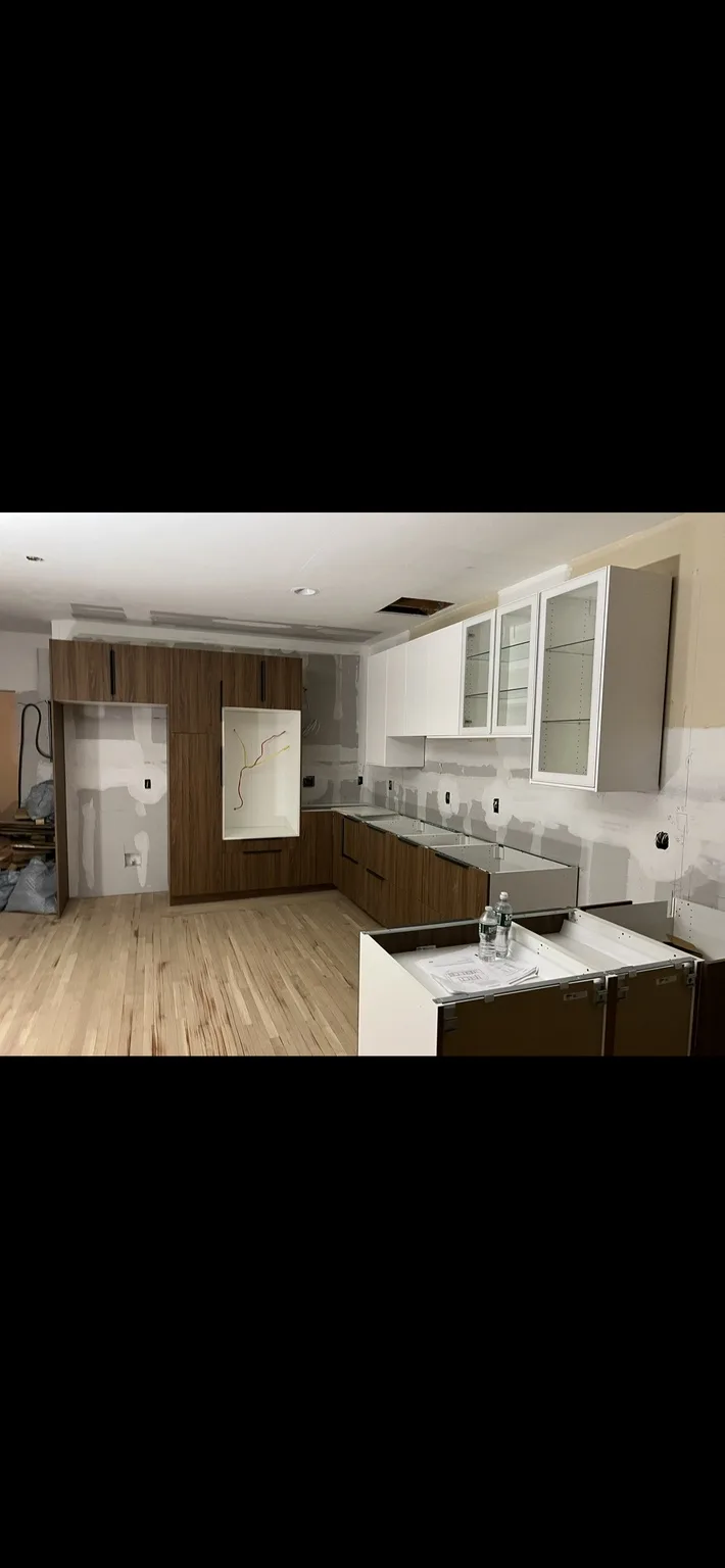 Walnut & White Kitchen with Island