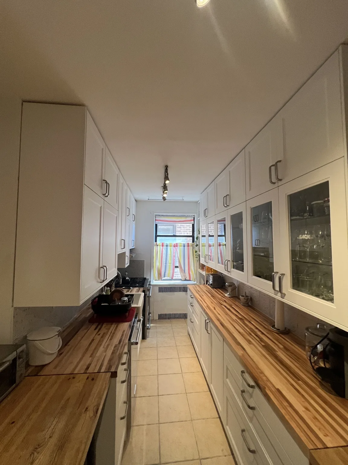 White Shaker Galley Kitchen